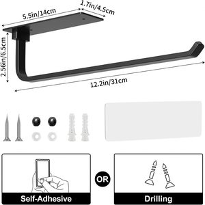 Portasciugamani in carta di alluminio autoadesiva o forata portasciugamani di carta sotto l'armadio <span class=keywords><strong>porta</strong></span> rotolo da cucina - Product Image 5