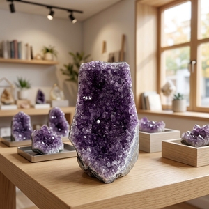 Pierre <span class=keywords><strong>de</strong></span> cristal naturelle Améthyste, grappe <span class=keywords><strong>de</strong></span> cristaux violets, minéral décoratif brut pour la maison, le bureau, l'exposition ou comme cadeau - Product Image 2