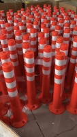 Séparateur de route flexible de haute qualité en pu, télescopique, poste d'avertissement de route, jaune, en plastique
