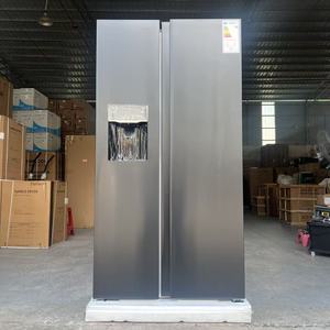 Double Door Fridge With Ice Maker 600L Dark Grey Color Side by <b>Refrigerator</b> Air Cooled Frost Free 220V Good Price Fridge With Ic - Product Image 1