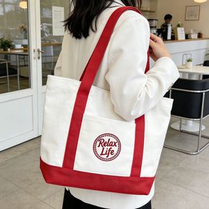 Eco-Friendly <b>Large</b> <b>Canvas</b> Tote <b>Bags</b> with Pockets Reusable Grocery Shopping <b>Bags</b> - Product Image 2