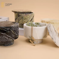 Pot de bougie en marbre naturel de luxe moderne YUSHI pour la décoration de salon de chambre à coucher
