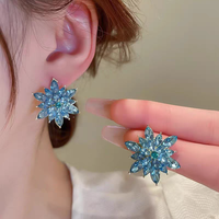 Boucles d'oreilles étoile en cristal, automne/hiver, rétro, luxe léger, design de niche, boucles d'oreilles tendance, polyvalentes, charmes féminins