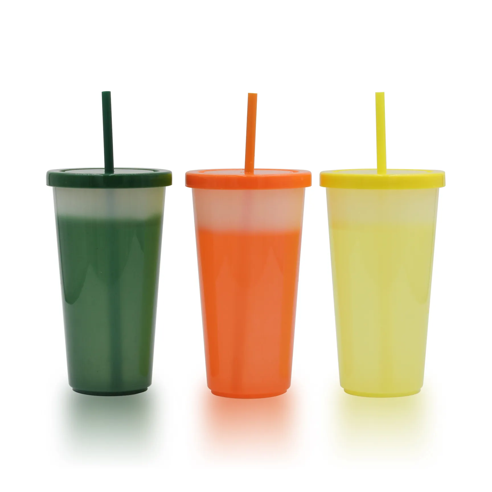 Customized 20oz Food Grade material plastic color changing cups with lid