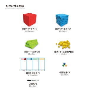 Thập phân Toán Học Đầu giáo dục đồ chơi hàng chục, hàng trăm, hàng ngàn toán học hỗ trợ giảng dạy đầu Montessori Đồ chơi giáo dục - Product Image 3
