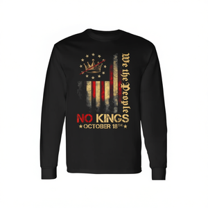 No Kings Vintage America Flag 1776 October 18 T-shirt a maniche lunghe - Product Image 2