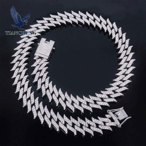 Новая модная цепочка в стиле хип-хоп, кубинское плетение, полностью инкрустированная бриллиантами, ювелирное украшение - Product Image 4