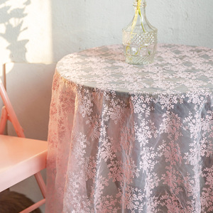 LS761 Pretty Pink Organza Cotton Thread Flower Embroidery <strong>Lace</strong> <strong>Fabric</strong> For Children's Clothing Women's Dress <strong>Fabric</strong> - Product Image 6