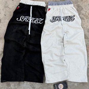 Pantalones Deportivos para Hombre ASISTO INDUSTRIES, Personalizados, Negros, Blancos y Grises, Transpirables, de Poliéster, Felpa y Nailon, Cintura Elástica, Estilo Casual, Planos - Product Image 3