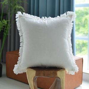 Housse <span class=keywords><strong>de</strong></span> coussin en <span class=keywords><strong>lin</strong></span> européen épais, taie d'oreiller avec franges, en pur <span class=keywords><strong>lin</strong></span>, créatif, personnalisé, 180gsm, 100% g/m2, nouvelle collection - Product Image 2