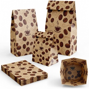 Bolsas <span class=keywords><strong>de</strong></span> Papel Kraft para Envasado <span class=keywords><strong>de</strong></span> Alimentos, <span class=keywords><strong>con</strong></span> Base Plana y Diseño <span class=keywords><strong>de</strong></span> Granos <span class=keywords><strong>de</strong></span> Café, Personalizadas al por Mayor, Reciclables, para Panadería y Pastelería - Product Image 2