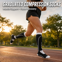 Chaussettes de compression sportives à compression graduée, antidérapantes, avec talon et orteils renforcés, soutien du mollet, pour la course et la récupération, unisexe, vente en gros