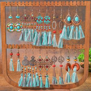 Bohemian Tassel <b>Drop</b> Earrings Alloy Antique <b>Bronze</b> Plated Women's Party Jewelry 2025 - Product Image 1