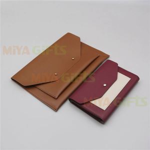 Personal logo PU Portfolio Organizer Clutch Gold Foil logo Padfolio Opening for Lady and <strong>Men</strong> Soft Writing Pad Cover - Product Image 1