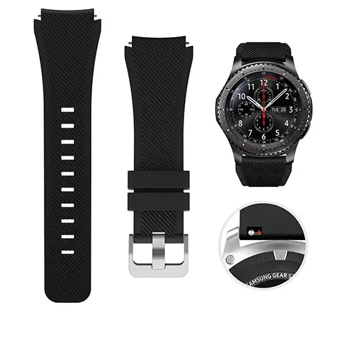 For Samsung Gear S3 Galaxy Watch 46mm watch band twill silicone strap 22mm For amazfit