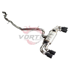 Sistema de Escape Catback con Válvulas de Acero Inoxidable Vortex para VW Golf 7R MK7 2.0T con Tambor Central y Cuatro Puntas Negras - Product Image 2