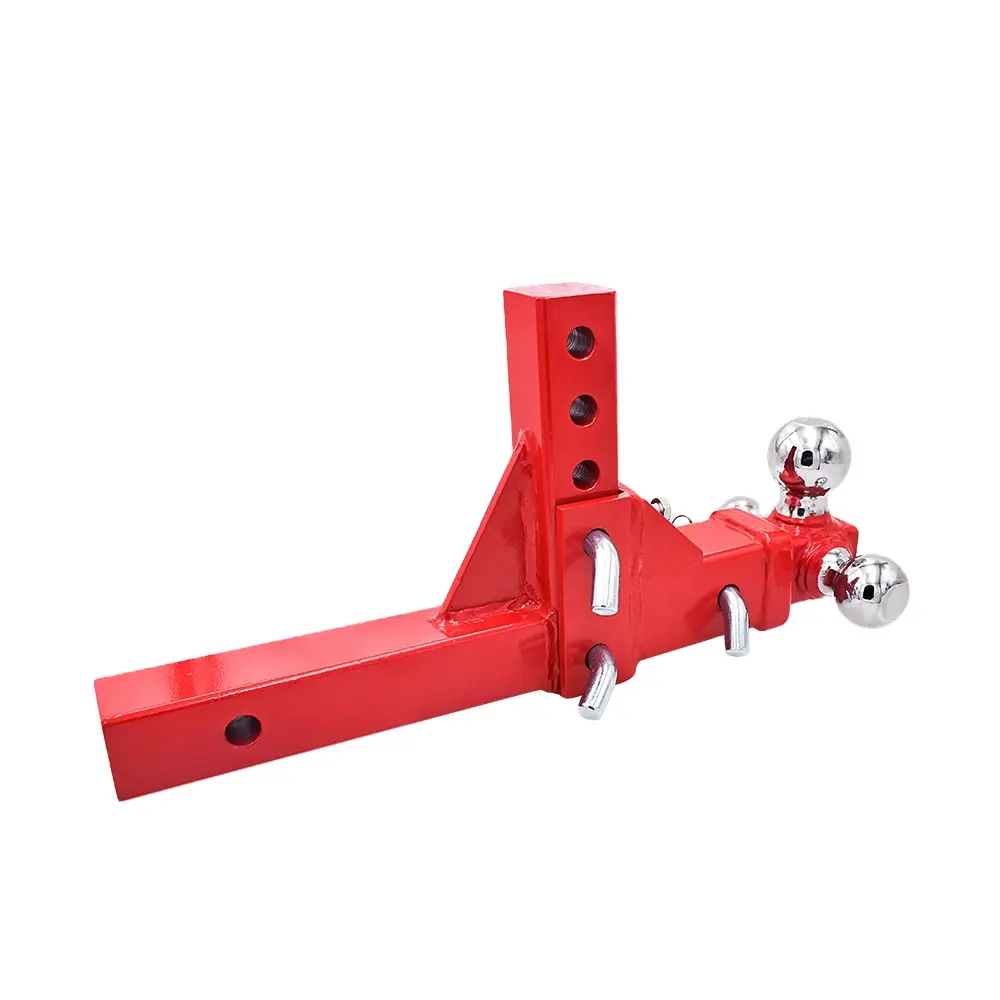 Adjustable Red Carbon Steel Mount Powder Painted Connecting Trailer Hitch Ball Parts   Accessories