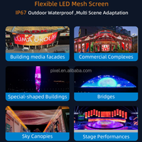 Écran LED en maille de contrôle intelligent de taille personnalisée souple P50 polychrome pour une utilisation de jour de façade de médias extérieurs