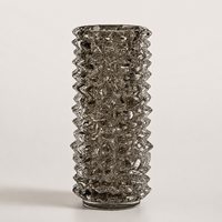 Vase à fleurs en verre sculptural, texture en relief, vase décoratif moderne pour table, étagère, salon, décoration intérieure