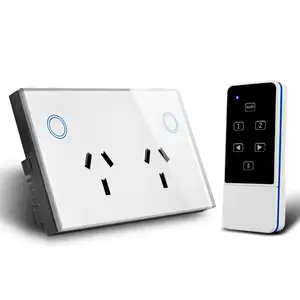 Au/us Standard Wireless Gpo Power Point Touch Glass Panel Wall Socket For Smart Home Automation