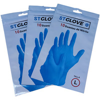 Sachet d'emballage plastique personnalisé imprimé avec fermeture éclair pour gants en nitrile jetables, pochette Mylar avec trou de suspension pour l'emballage de vente au détail des gants