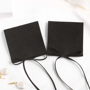 <b>Black</b> Custom Jewelry Pouches Personalized Logo Envelope Bags Microfiber Jewelry Packaging Pouch - Product Image 4