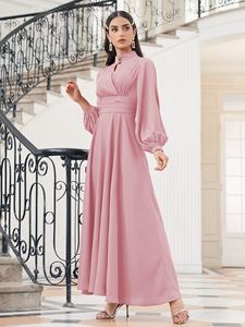 Robes pour femmes 2022 OEM, échantillon gratuit, SXY, col choker, manches longues, taille naturelle, écologiques - Product Image 5