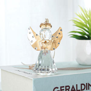 Crystal Angel Figurine Christmas <b>Tree</b> Pendant Decor Amber & Clear Eco-Friendly Polished Glass Art Christmas <b>Decoration</b> Gifts - Product Image 4