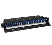 Panel Adaptor Fiber FHU PP0001 1U 19'' 48 Port 96 Fiber OS2 Single Mode, 48 X LC UPC Duplex (Biru), Selubung Keramik