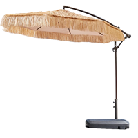 Parasols de terrasse pour hôtels et espaces extérieurs en polyester avec bande de paille, couleurs et tailles personnalisables - Vente directe usine