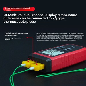 Thermomètre à contact Uni-T UT320A, mesure de température haute précision, sonde de surface à thermocouple de type K, maintien des données, fonctionnement automatique - Product Image 3