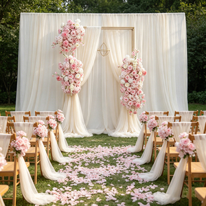 Arreglo de Flores Artificiales al por Mayor, Fondo de Flores de Seda Rosa para Decoración de Escenarios de Bodas y Fiestas - Product Image 3