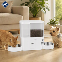 Distributeur automatique d'eau et de nourriture pour animaux de compagnie avec caméra WiFi 2K, étanche, en plastique, 5L/3.5L, avec surveillance IA et alimentation programmée pour chats et chiens