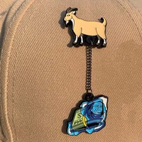 Pin de Béisbol Personalizado de Esmalte Brillante Suave y Duro con Cadena, Diseño de Dibujos Animados Anime ICE MONEY GOAT the World Is Yours