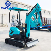Mini-excavatrice hydraulique EACHAN à prix abordable, moteur Euro 5, 1,8 tonne, pour travaux agricoles et municipaux, mini-pelle diesel