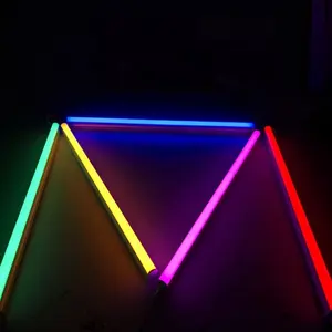 Tube LED rouge/vert/bleu/jaune/rose/violet/bleu glace 12V/24V Tube en plastique aluminium T5 à épissage sans couture RVB avec prise US/EU/AU/UK