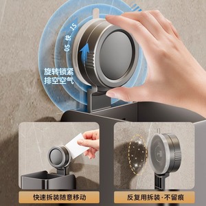 Support mural pour brosse de toilette, rectangulaire, gris poudre, minimaliste, facile à nettoyer, outil de nettoyage de salle de bain - Product Image 3