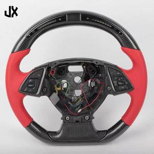 Volant de <span class=keywords><strong>sport</strong></span> en cuir perforé LED en fibre de carbone pour Chevrolet <span class=keywords><strong>Camaro</strong></span> Corvette C7 C6 C8 ZL1 ZR1 Z06 SS Accessoires de voiture - Product Image 1