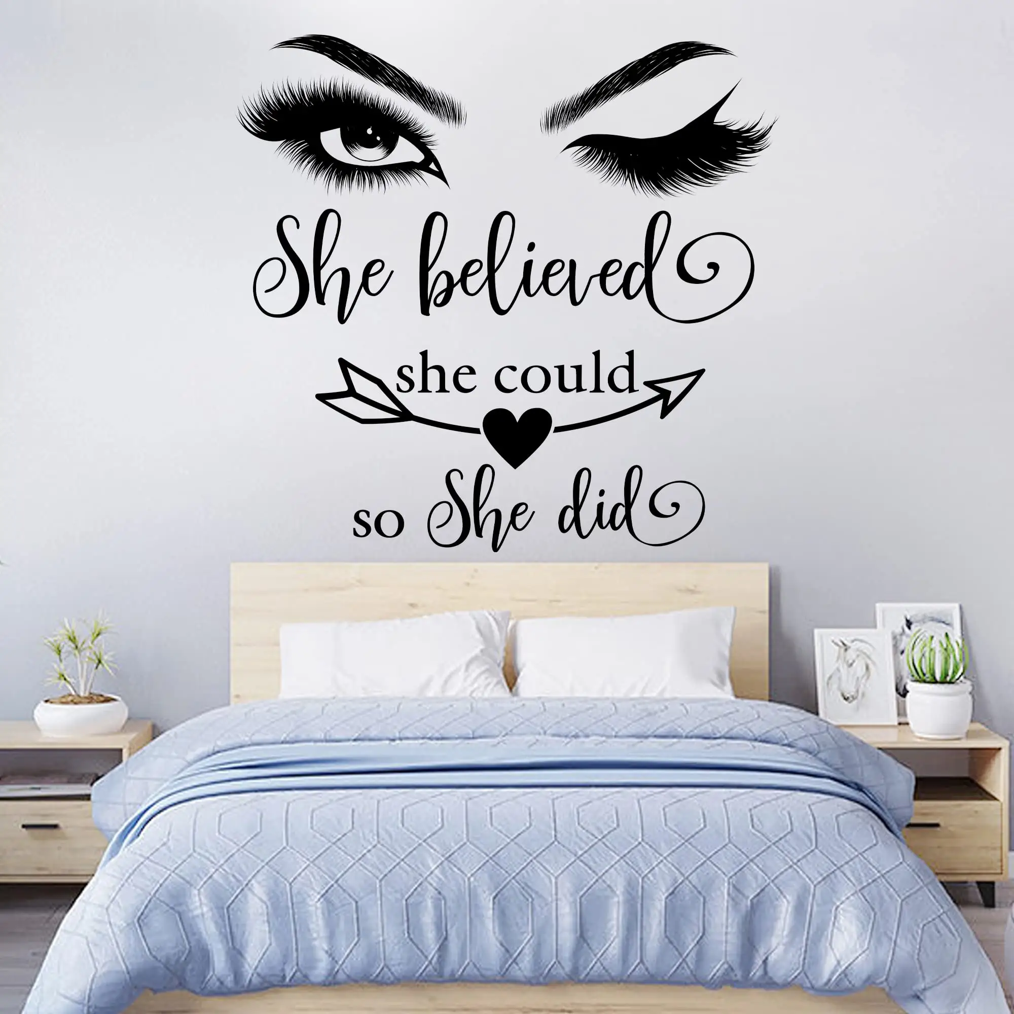 Motivational Sayings for Wall Art Decor Stickers Positive Words Letters Wall Decals for Women Girls Bedroom Living Room Home