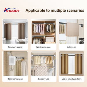 YIJIALE 0.7M-5M Ensemble de <span class=keywords><strong>Tringle</strong></span> à Rideaux pour E-commerce, <span class=keywords><strong>Tringle</strong></span> <span class=keywords><strong>Extensible</strong></span> Portable de Rangement Noire - Product Image 4