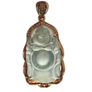 Colgante de jade verde natural de Buda de calidad superior 100% transparente con precio competitivo para mujeres