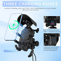 Support de téléphone pour moto WUPP anti-choc, charge sans fil avec pare-soleil