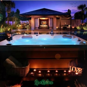 Moderno 6 personas al aire libre bañera de hidromasaje SPA <span class=keywords><strong>Balboa</strong></span> WiFi SISTEMA DE Control de teléfono blanco acrílico Bluetooth música incluido escurridor para hoteles - Product Image 1