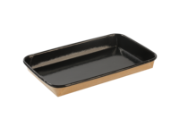 Vente en gros usine – Meilleur prix – Boîte à sushi carrée robuste en papier kraft noir et brun de qualité alimentaire, écologique, avec couvercle PET Samma