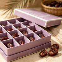 Boîte d'emballage de luxe personnalisée avec logo pour dattes, couvercle et base en carton rigide pour desserts, personnalisation en gros en usine