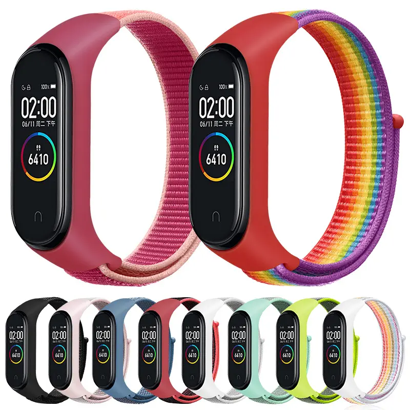 For Mi band 4 3 Nylon Bracelet Smart Watch Strap Replaceable For Xiaomi Mi Band 3 4 Strap silicone Bracelet Sport Wristband