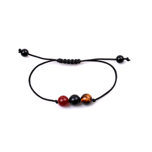 Modische Großhandels-Armbänder zum Fabrikpreis: 3 Farben, Rotes Tigerauge, Amethyst, Achat, Kristall-Strass-Perlen, Geflochtenes Seil, 18K - Product Image 3