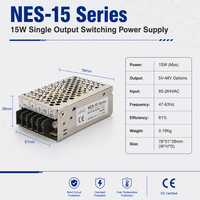 Alimentation à découpage série NES-15 15W 5V 12V 15V 24V 48V AC/DC à sortie unique régulée Mini SMPS pour applications industrielles, LED et CCTV