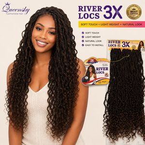Extensiones de Cabello Sintético 3X River Locs, Rizadas y Largas, Estilo Dreads, para Trenzas Afroamericanas, Venta al Por Mayor - Product Image 1