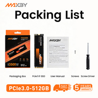 قرص صلب MAXBY M1 بسعة 512 جيجابايت PCIe 3.0 X4 NVMe SSD بسرعة قراءة 3500 ميجابايت/ثانية وسعة تخزين 550 تيرابايت لتعزيز أداء أجهزة الكمبيوتر المخصصة للألعاب